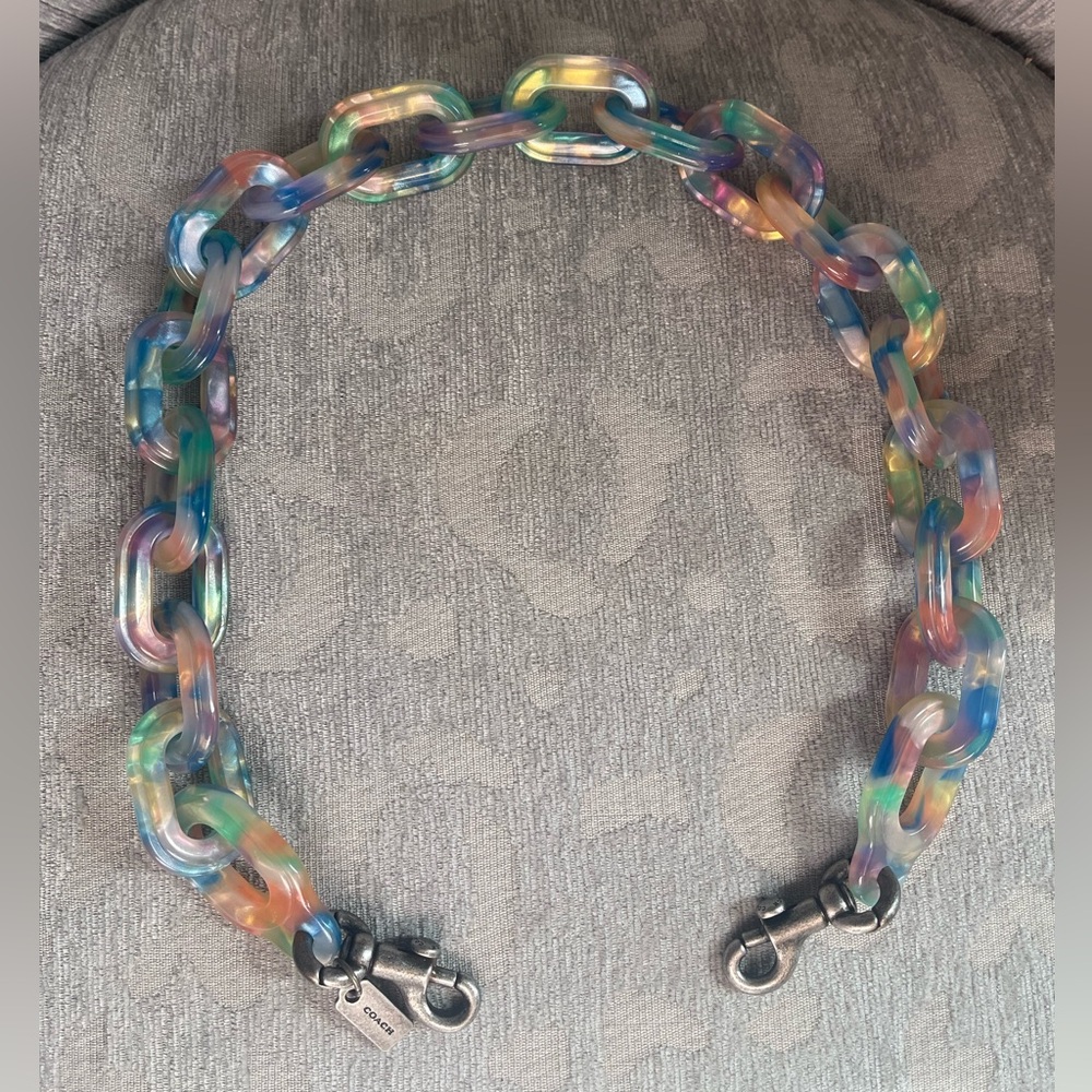 Coach Blue Multi Acrylic Chain Strap